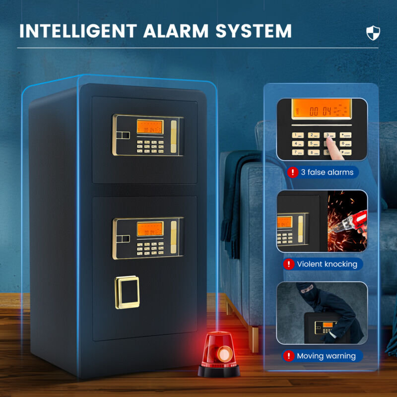 Large Home Safes 4.5Cub Fireproof Double Safes Lockbox Digital Keypad Money Safe