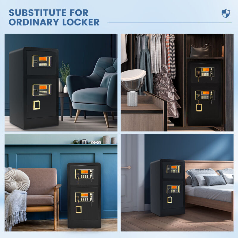 Large Home Safes 4.5Cub Fireproof Double Safes Lockbox Digital Keypad Money Safe