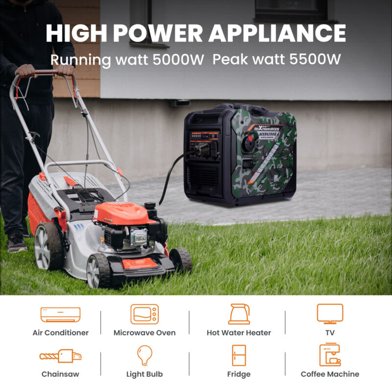 5500 / 5000 Watt Electric Start Inverter Generator 4-Stroke 223cc OHV Air-cooled