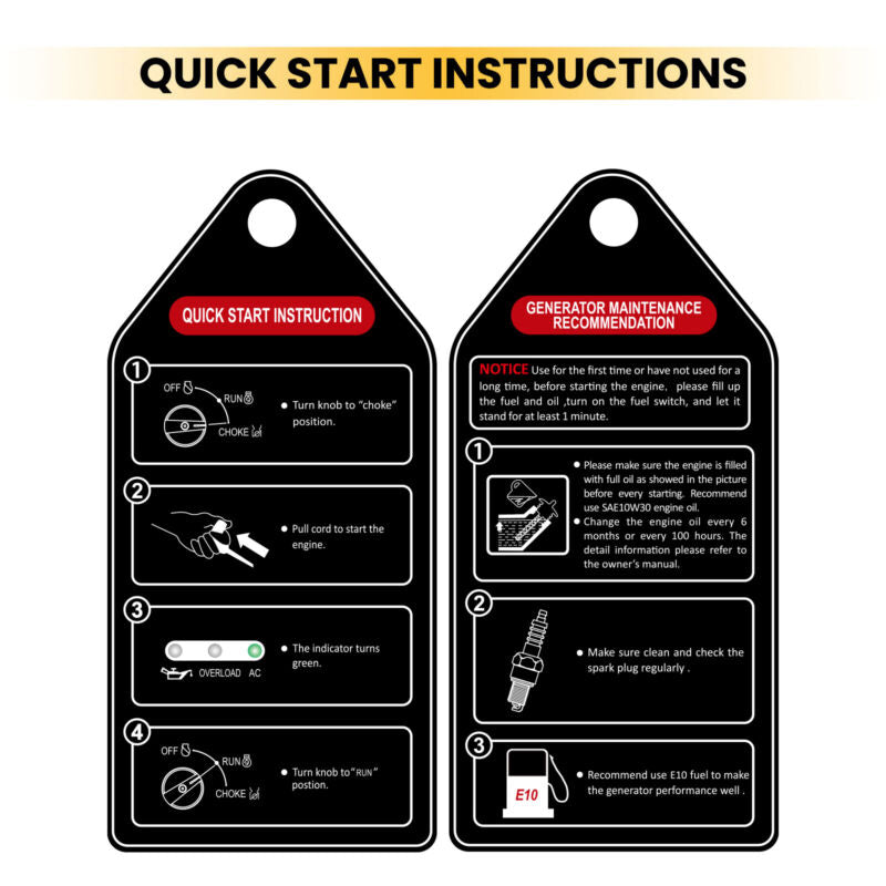 Gas Powered 3500 Watt Portable Inverter Generator Super Quiet 58 dB Home Backup