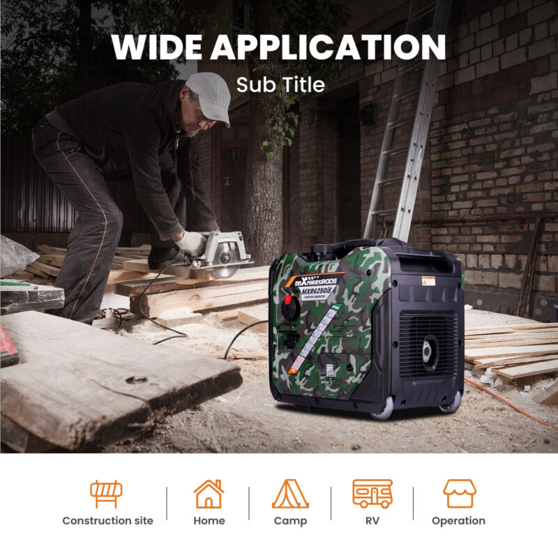 5500 / 5000 Watt Electric Start Inverter Generator 4-Stroke 223cc OHV Air-cooled