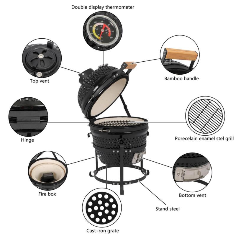 Outdoor BBQ Grill Charcoal Barbecue Pit Patio Backyard Camping Meat Cook Smoker Grill
