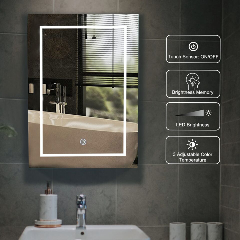 Mirrored Bathroom Cabinet With Light