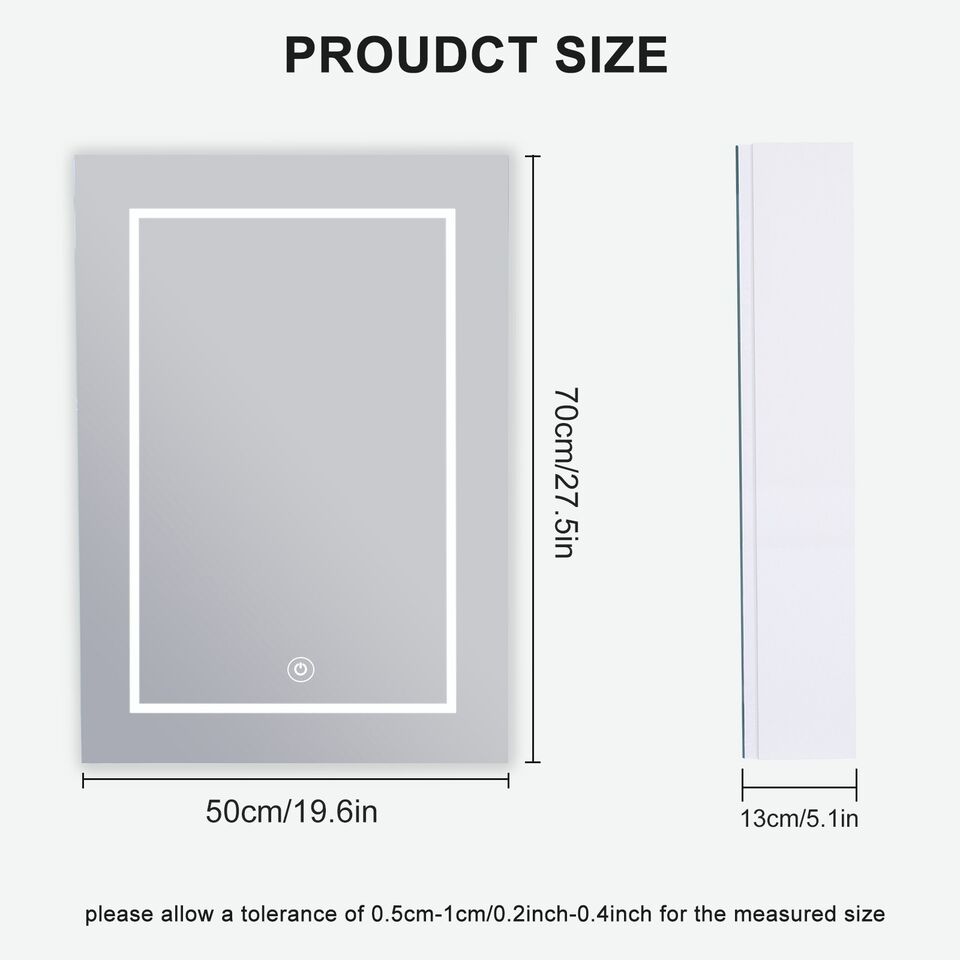 Mirrored Bathroom Cabinet With Light