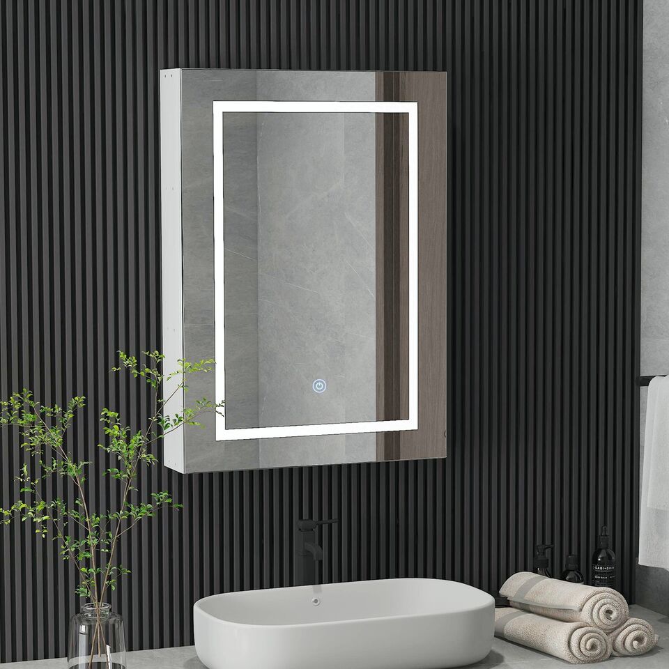Mirrored Bathroom Cabinet With Light