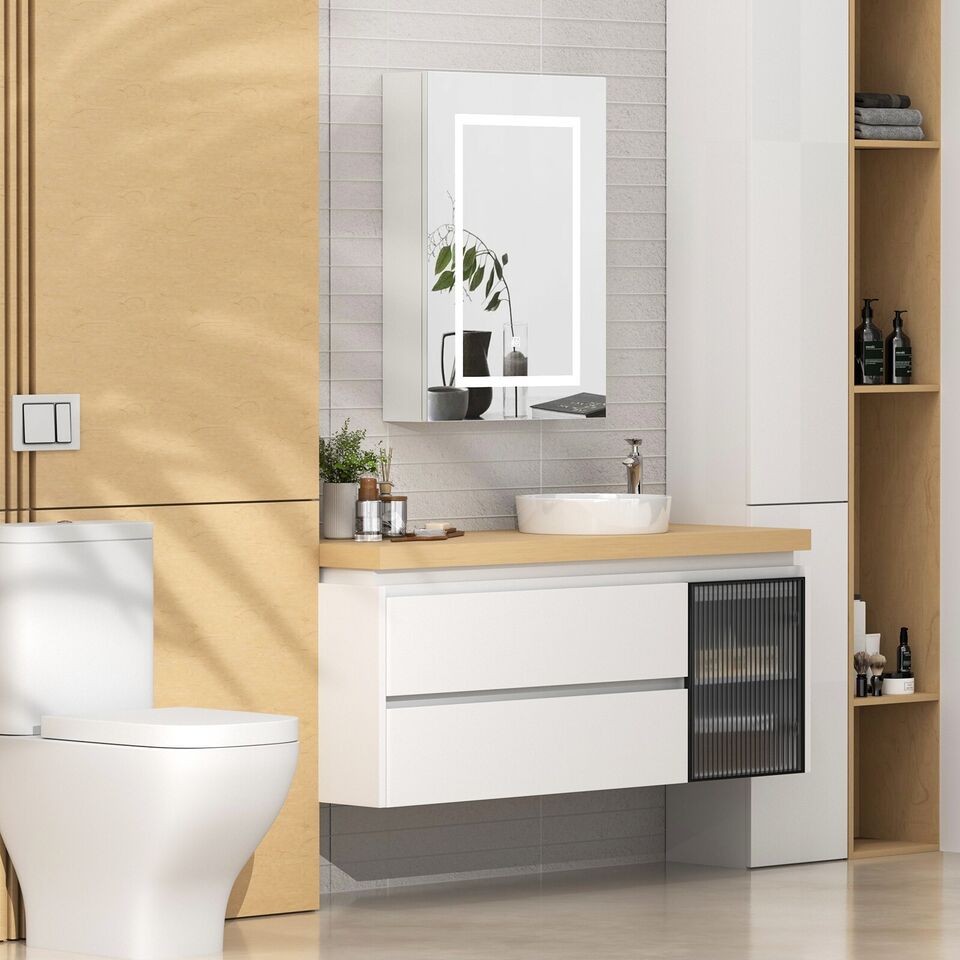 Mirrored Bathroom Cabinet With Light