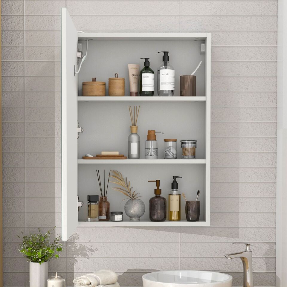 Mirrored Bathroom Cabinet With Light