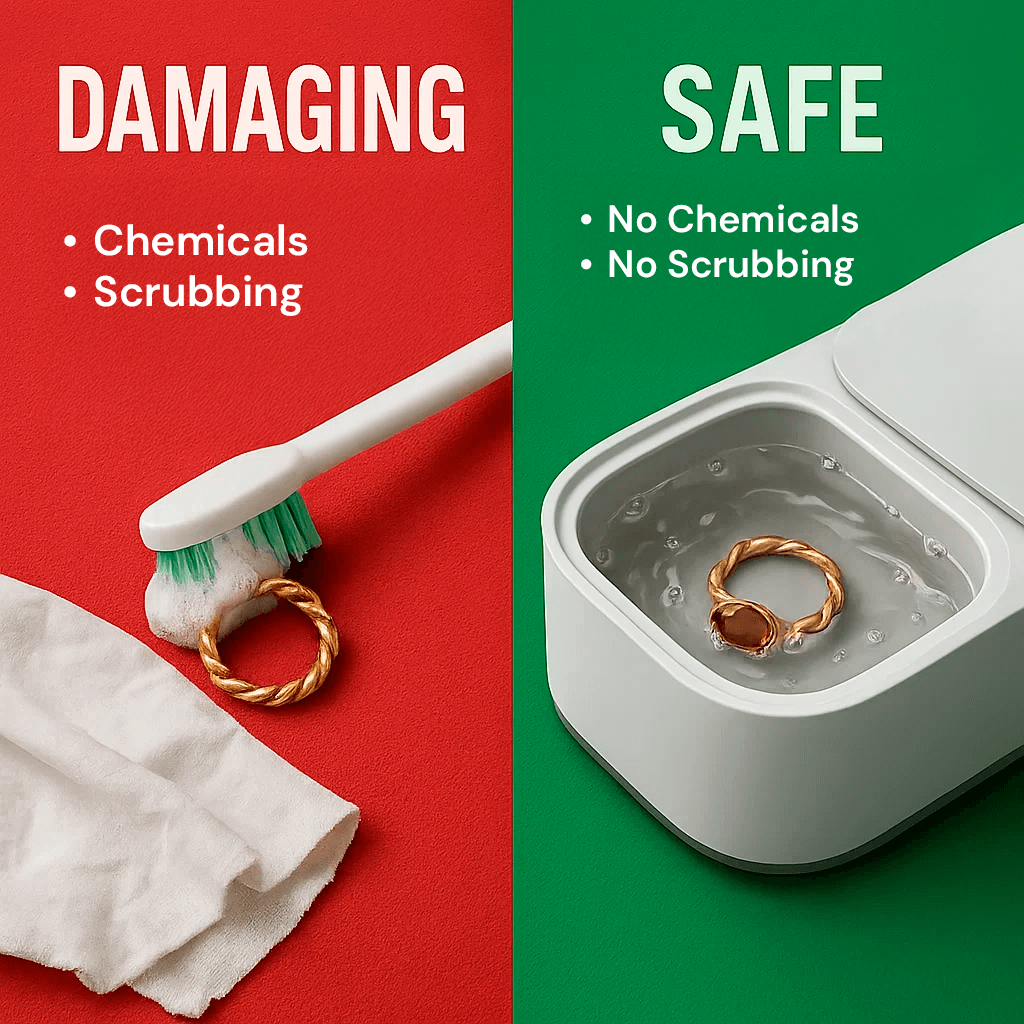 Ultrasonic Cleaning Device | Gentle, Efficient & Versatile for Jewelry, Glasses, Watches, and Dentures