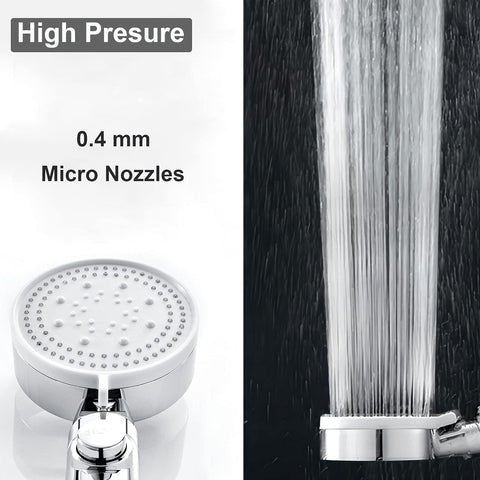 5-Mode Shower Head for Low Pressure | Stop Button for Easy Water Control