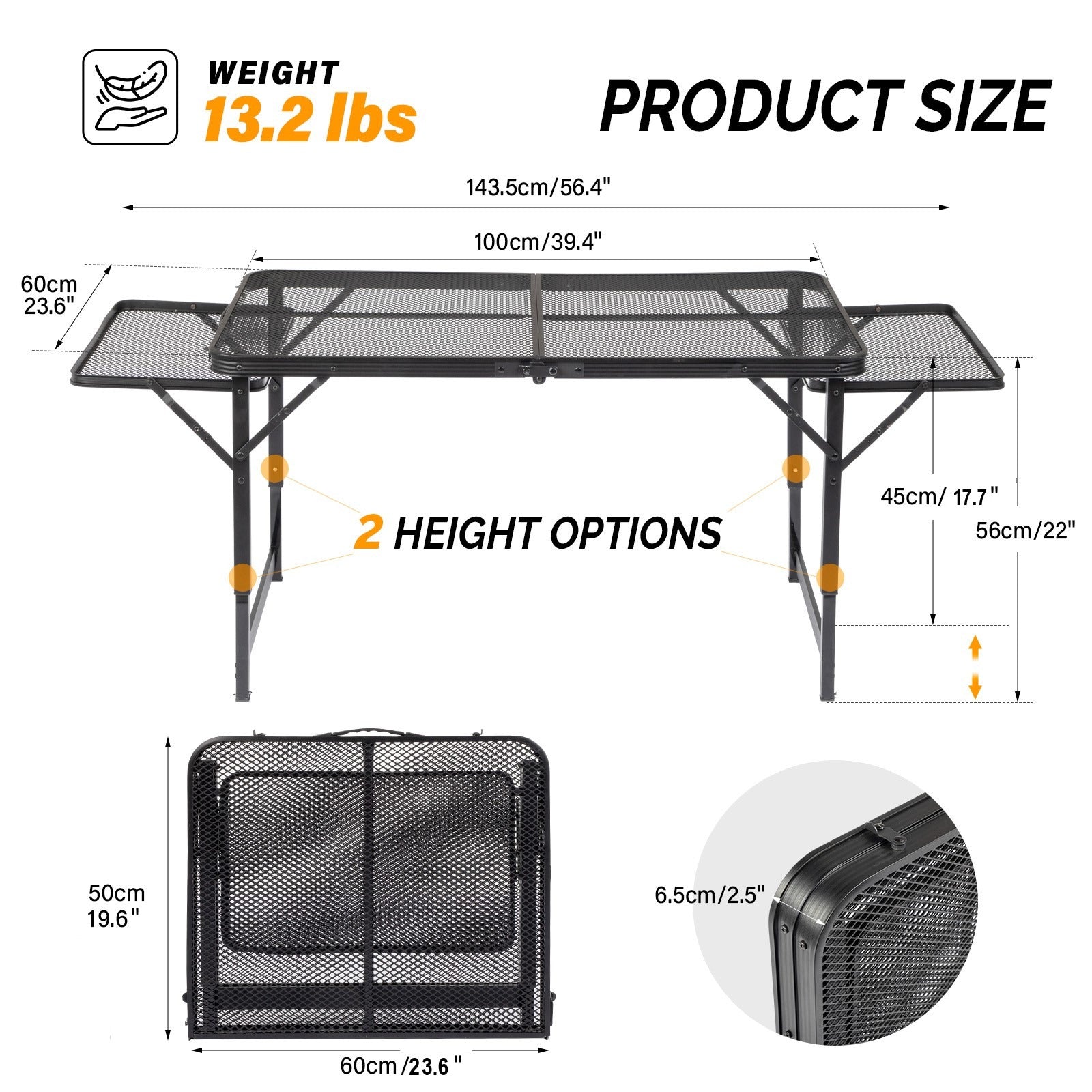 4.7 Ft Portable Folding Grill Table