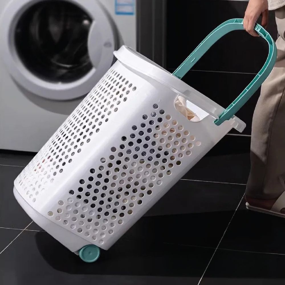 Large Rolling Laundry Cart Hamper Washing Basket