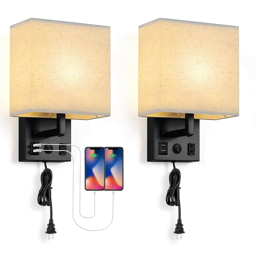 Luxurious Wall Mounted Bedroom Light Fixture Sconce With Plus 2 PCS