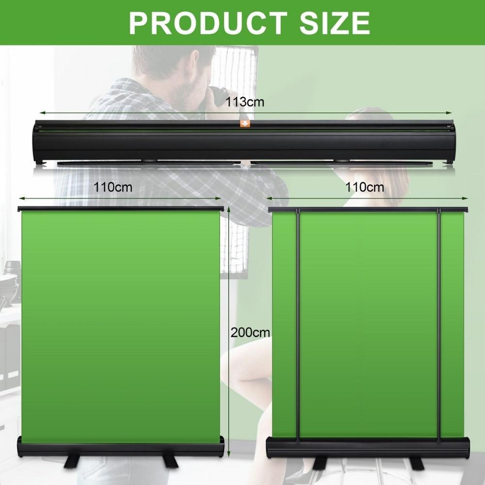 Portable Retractable Collapsible Chroma Key Green Screen Backdrop, 110 x 200 cm - Westfield Retailers