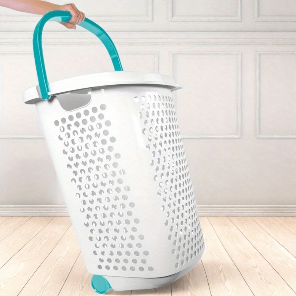 Large Rolling Laundry Cart Hamper Washing Basket