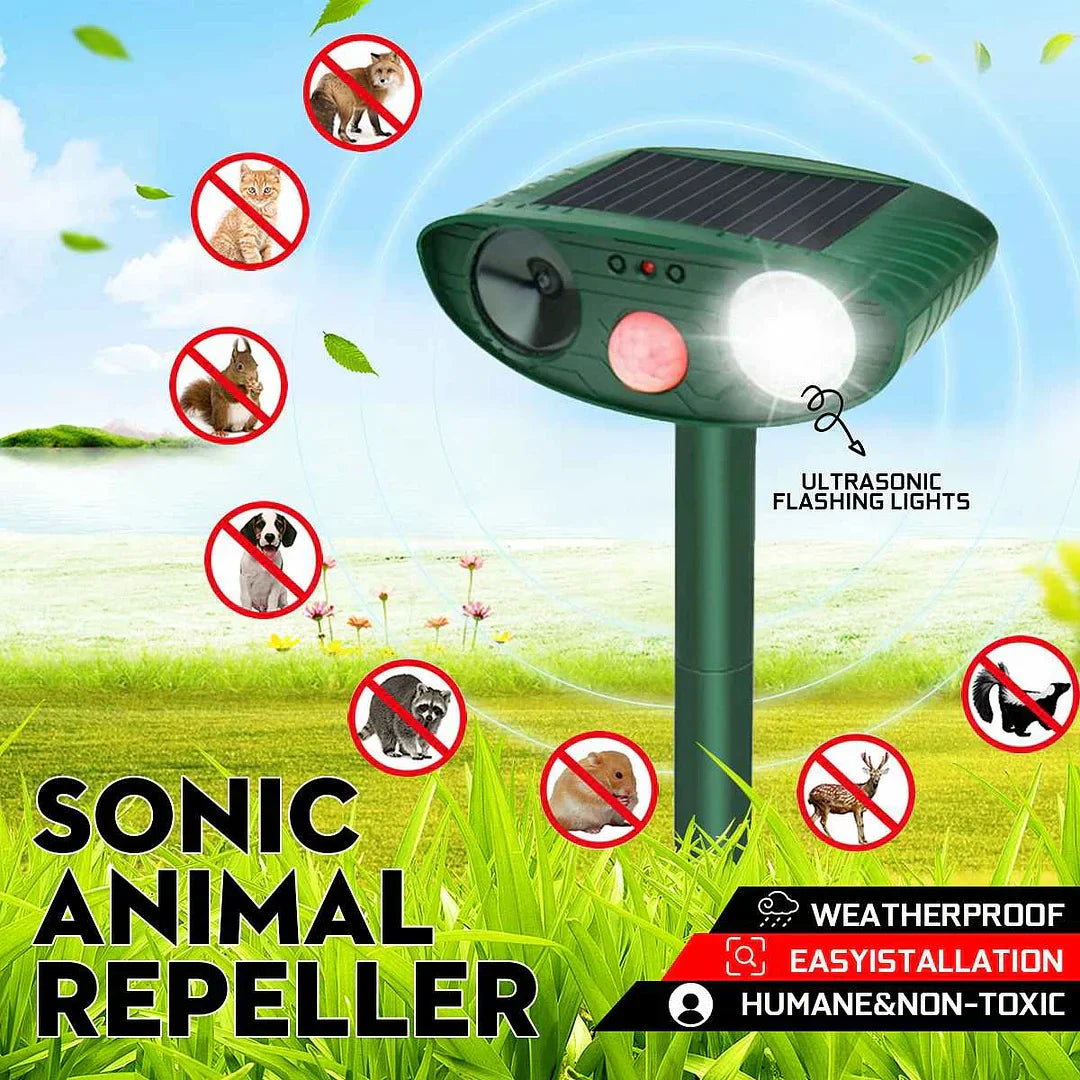 Solar-Powered Ultrasonic Deer Repeller - Effective Deer Deterrent for Gardens & Yards in 48 Hours