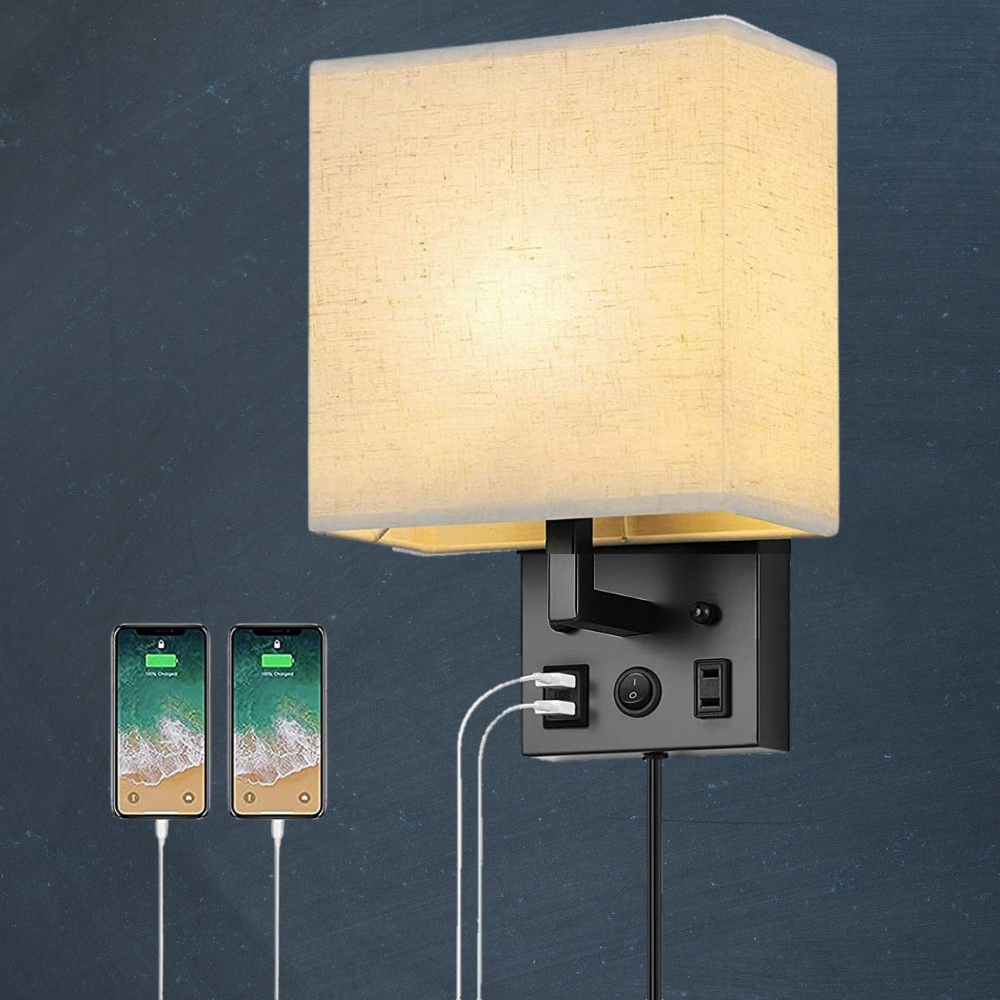 Luxurious Wall Mounted Bedroom Light Fixture Sconce With Plus 2 PCS