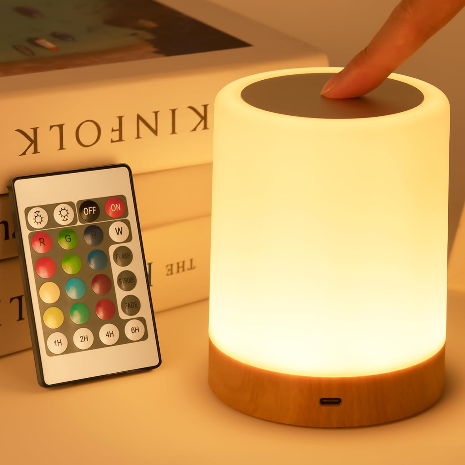 LED Touch Sensor Bedside Table Lamp With Remote