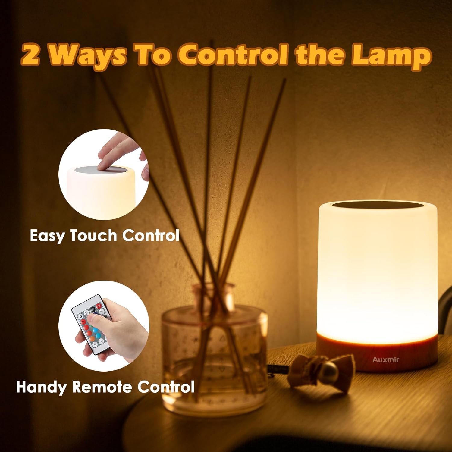 LED Touch Sensor Bedside Table Lamp With Remote