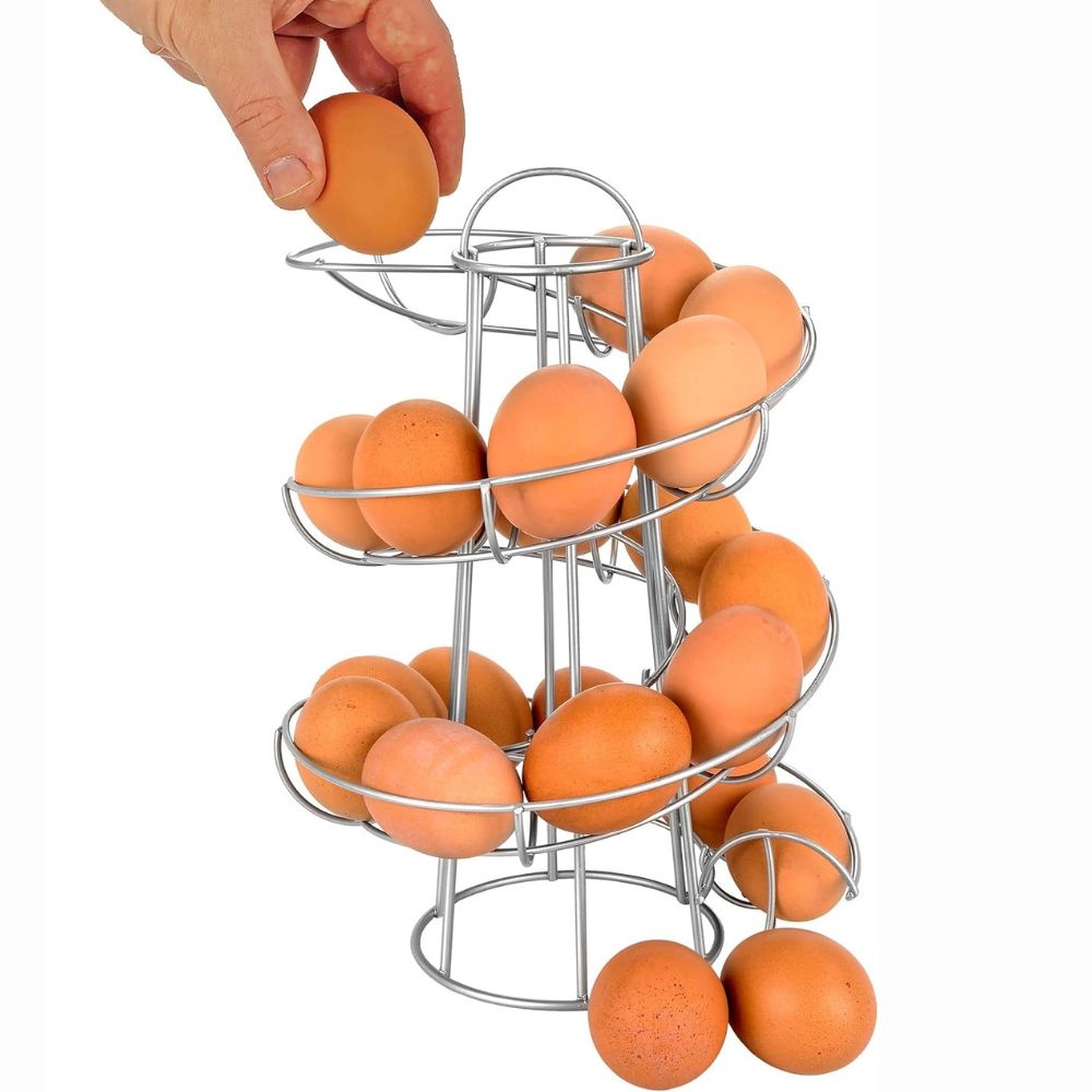 Egg Holder Rack Spiral Storage Container Stand