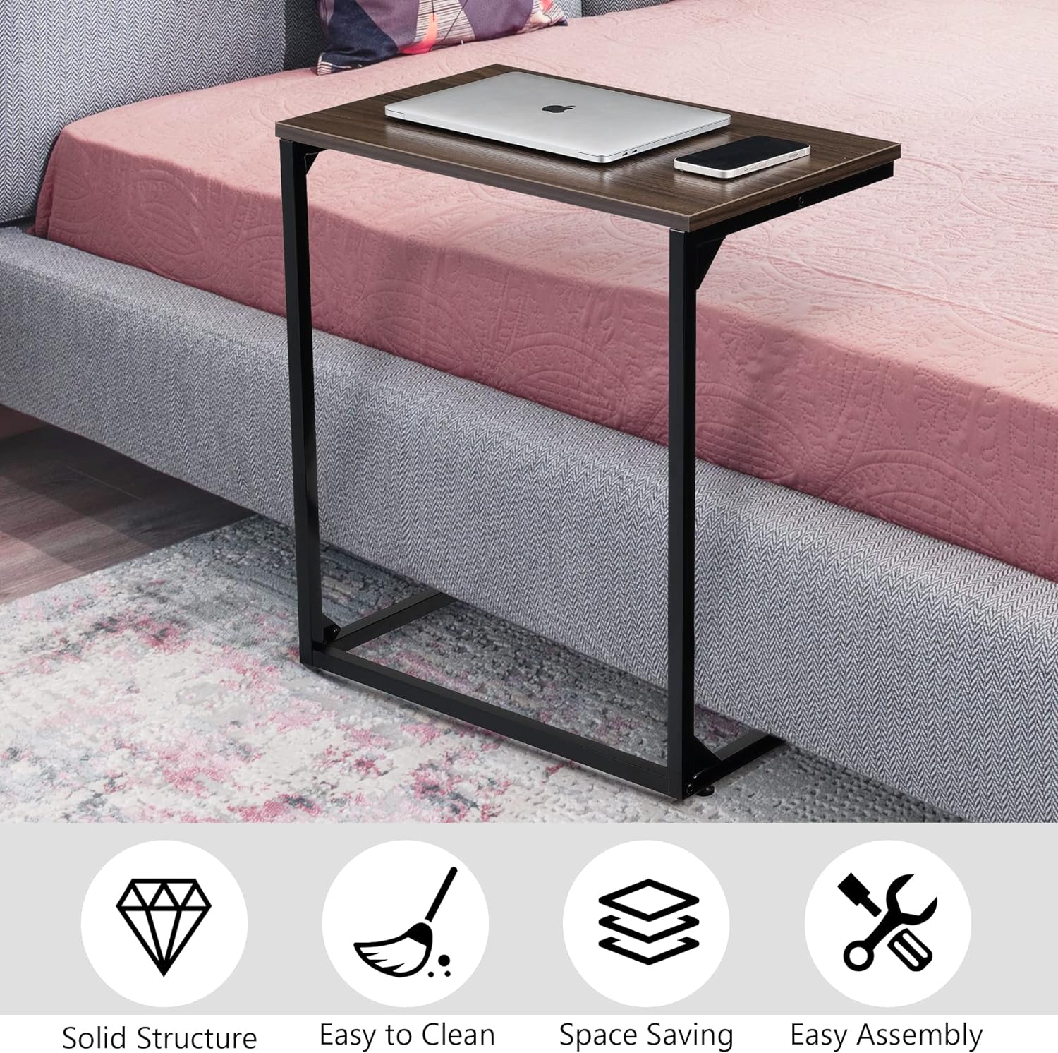 C-Shaped Side End Table