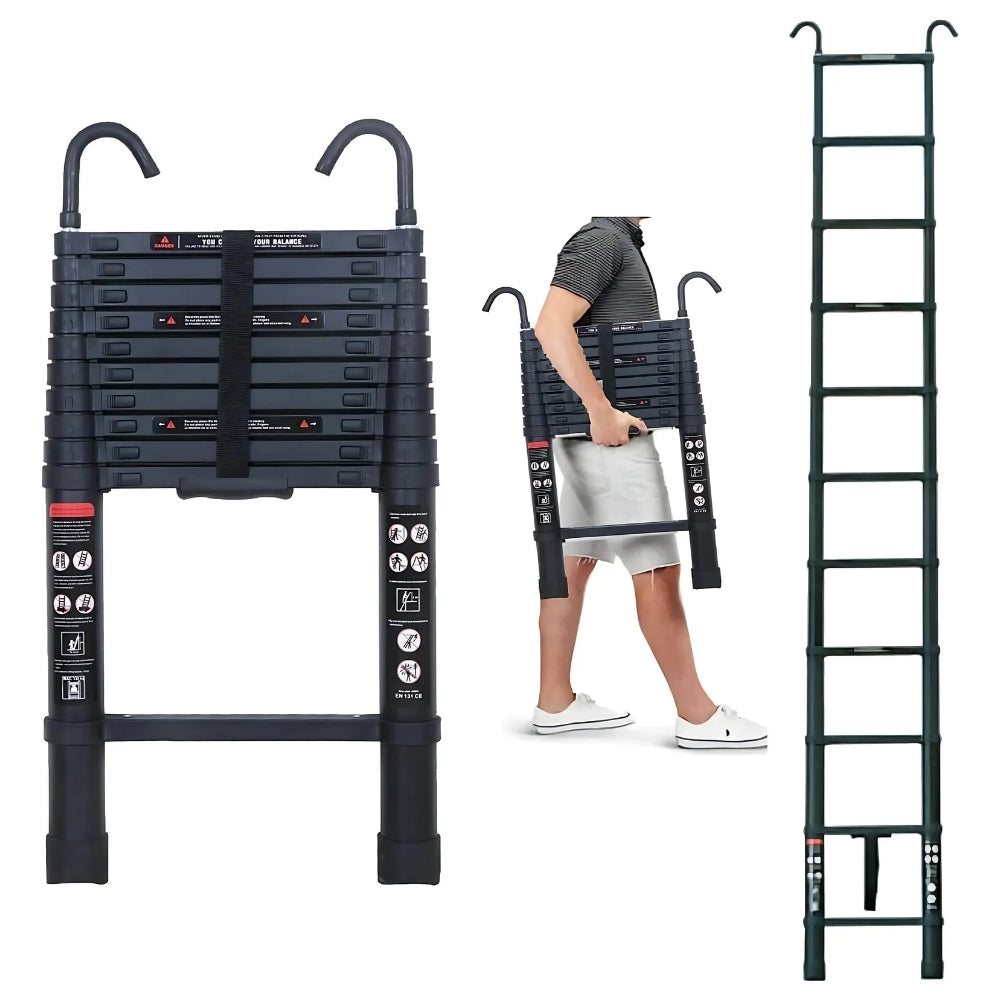 Heavy Duty Telescopic Roof Access Ladder with Roof Hook