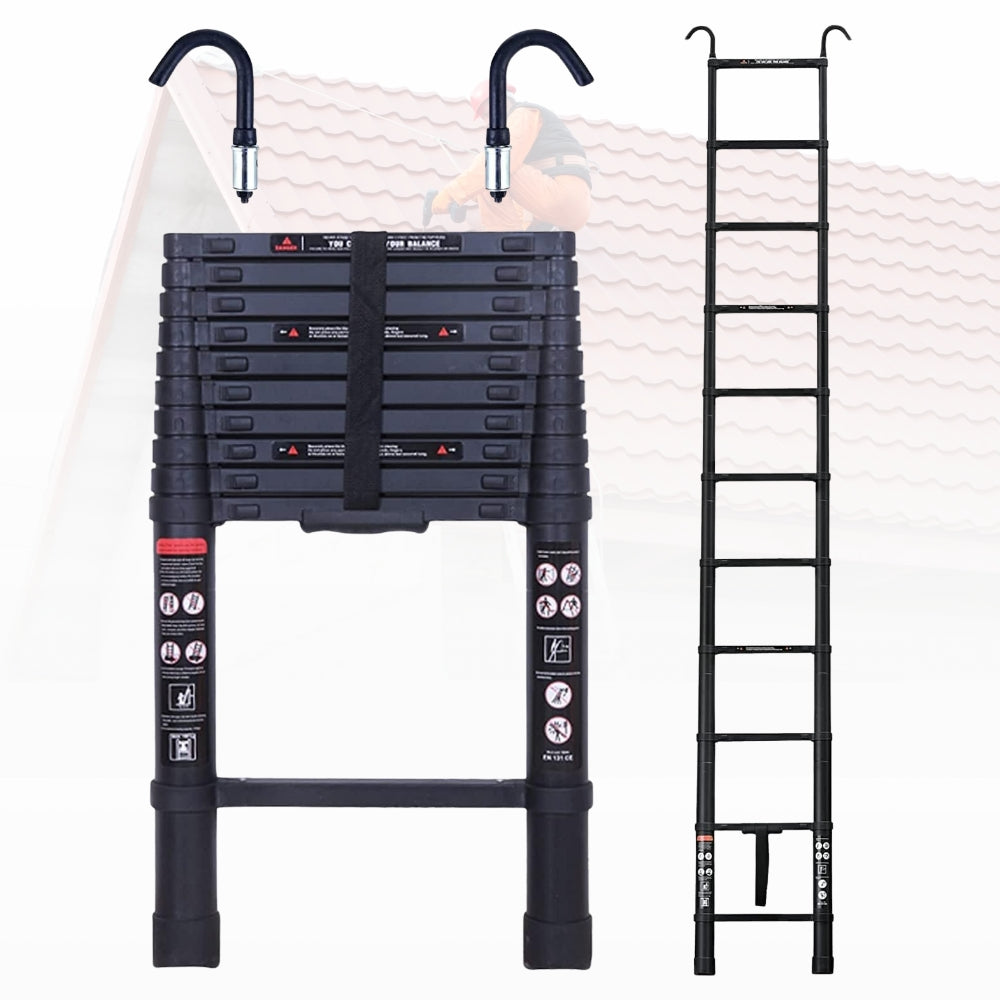 Heavy Duty Telescopic Roof Access Ladder with Roof Hook