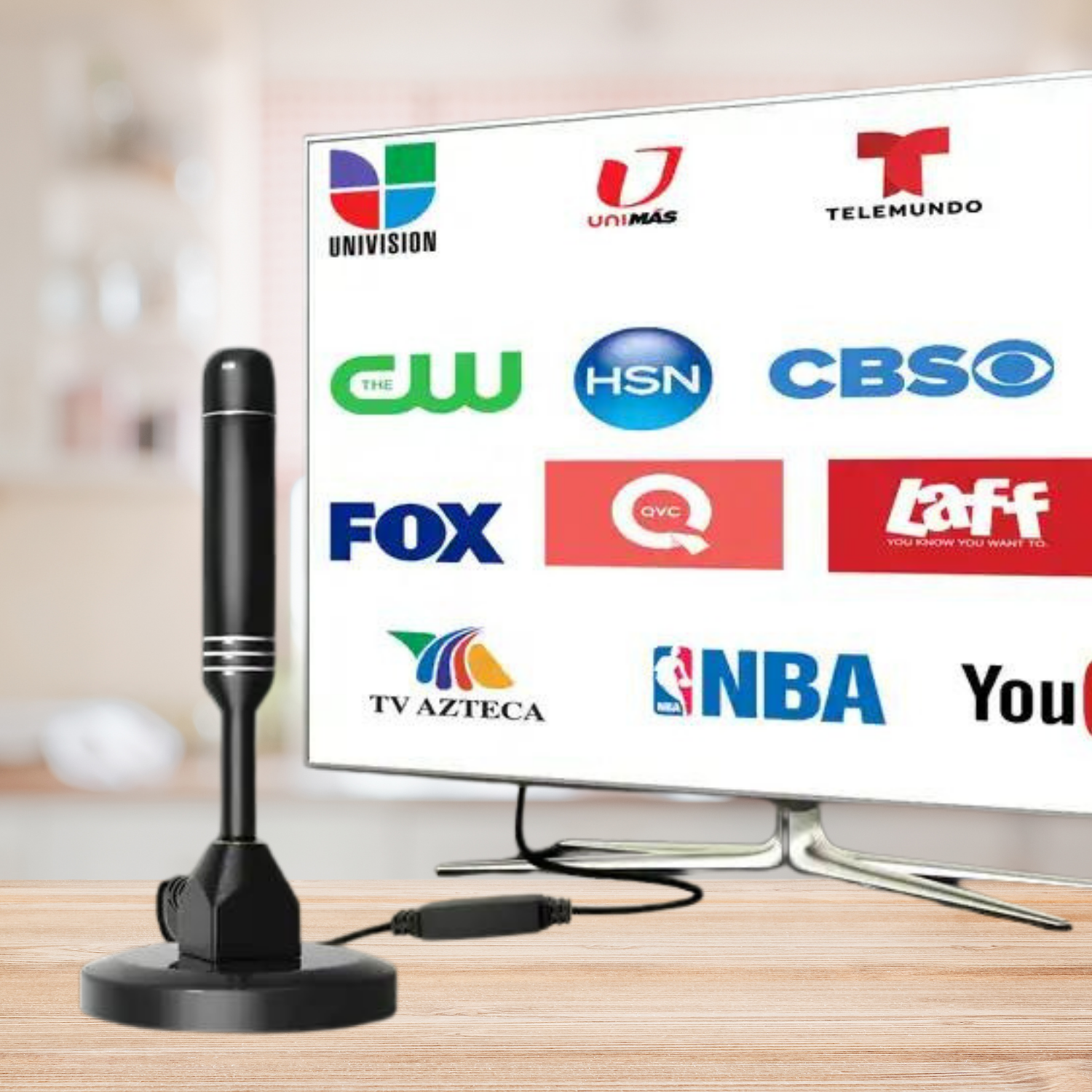 Compact Long Range Amplified Indoor 1080P 4K HDTV Antenna