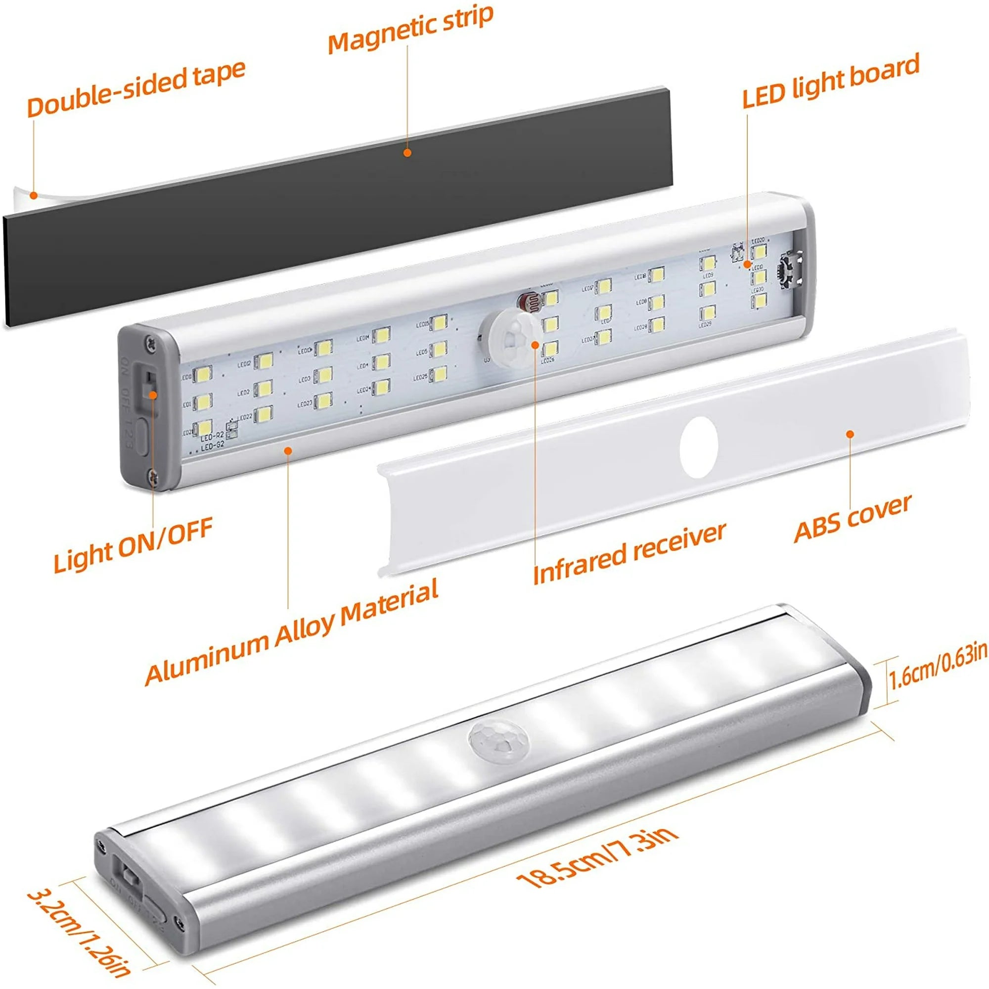 3 Pack Under Cabinet Closet Wardrobe Lights