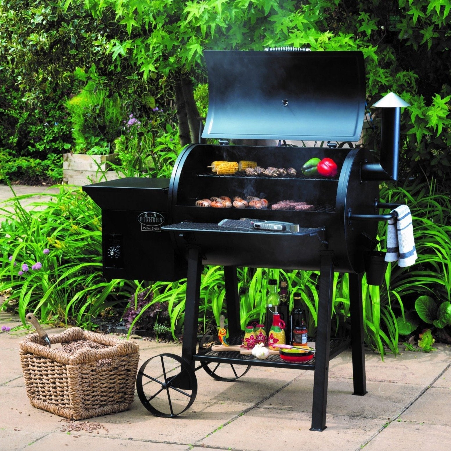 Portable 6 in 1 Wood Pellet Smoker BBQ Grill