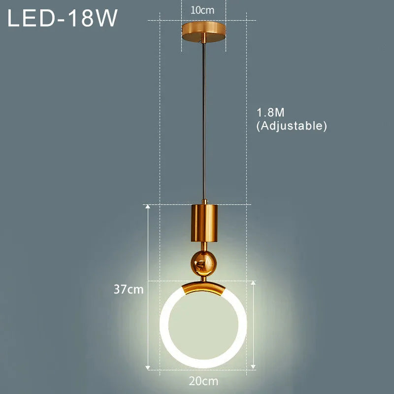LED Pendant Light Fixture - Nordic Design with Simple Style - Ideal for Dining Room, Kitchen, and Living Room Lighting