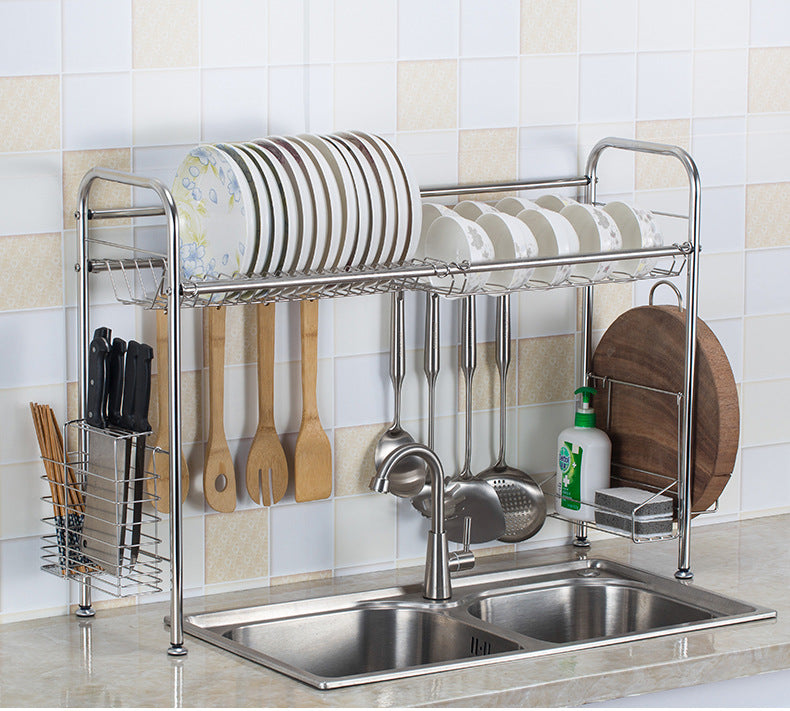 Large Stainless Steel Over The Sink Dish Drying Kitchen Rack