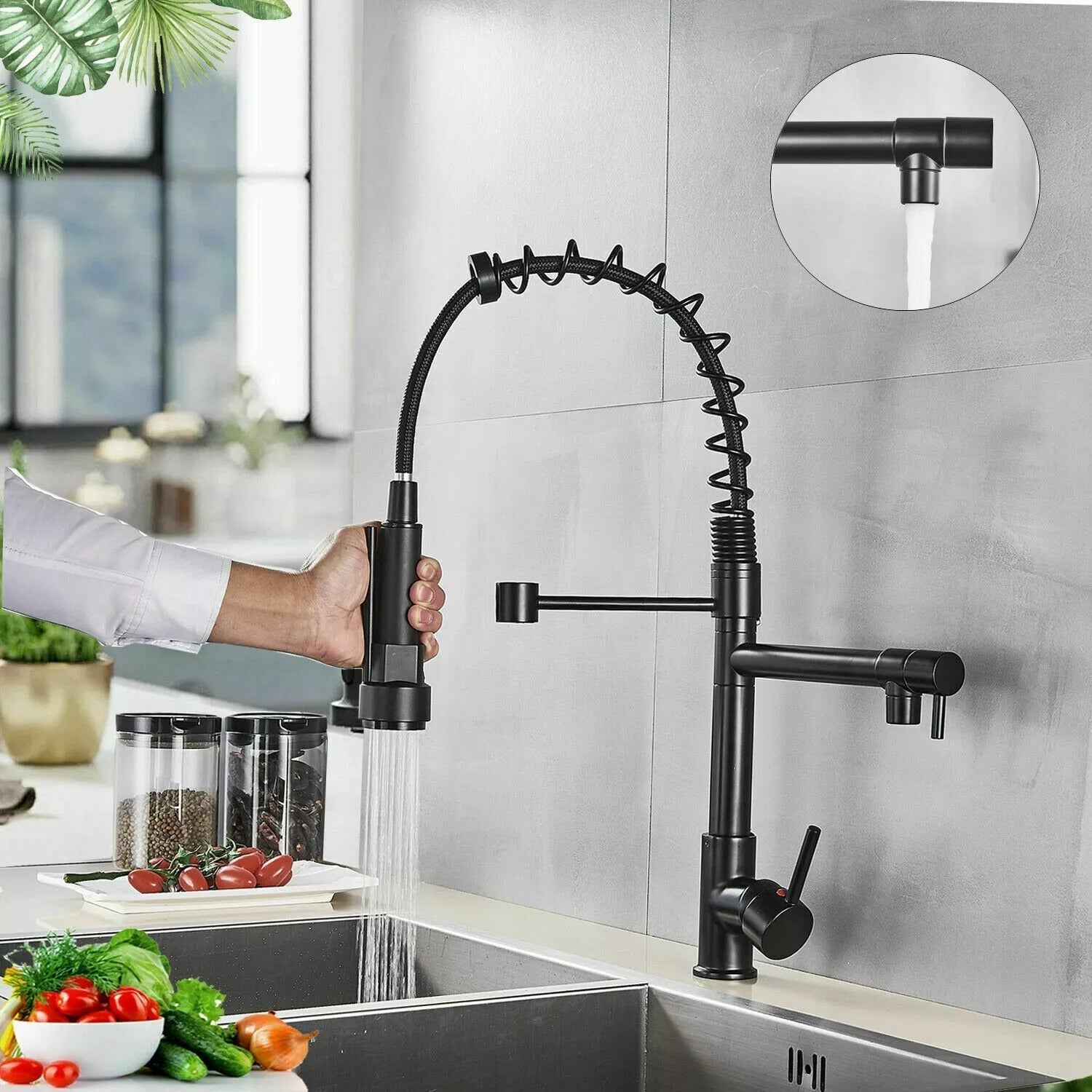 Single Handle Kitchen Faucet With Sprayer