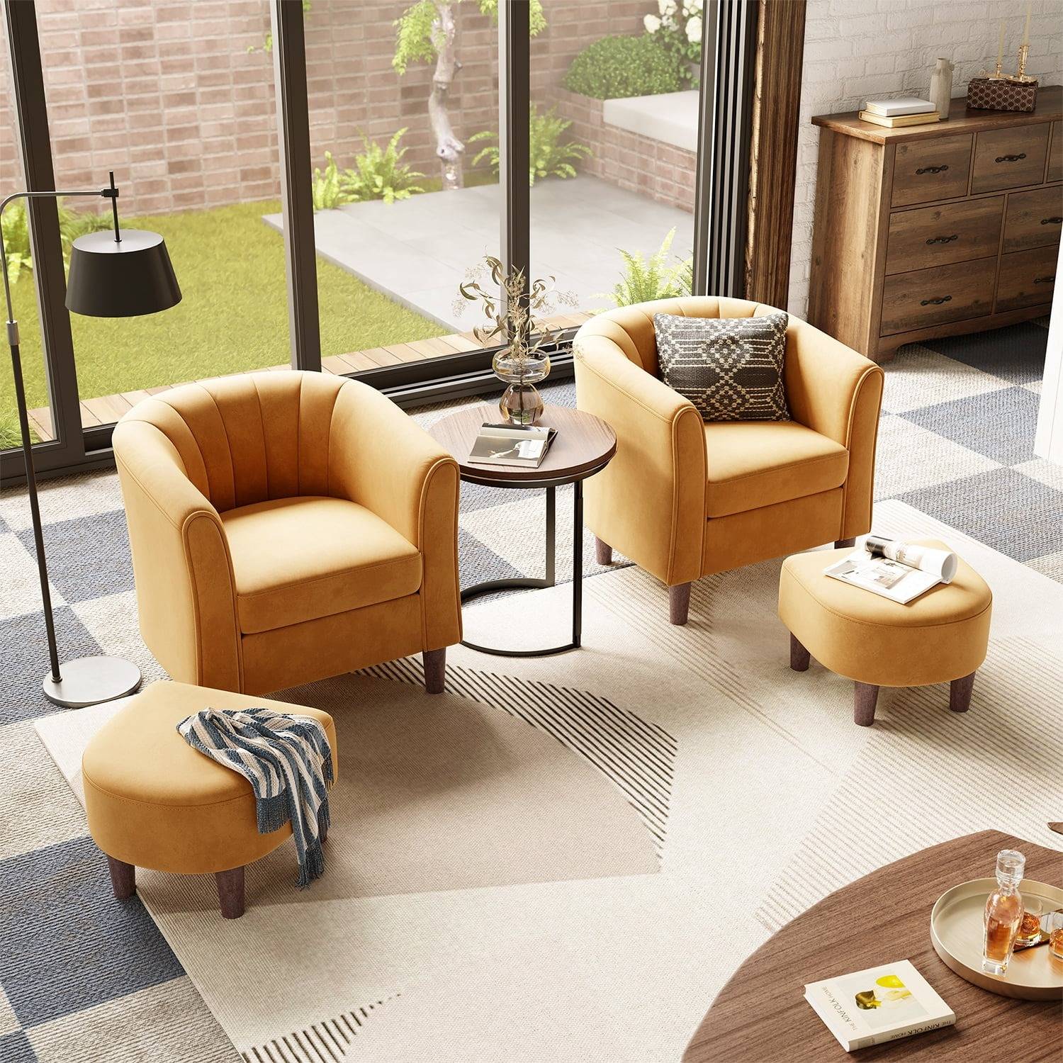 Accent Chair with Ottoman