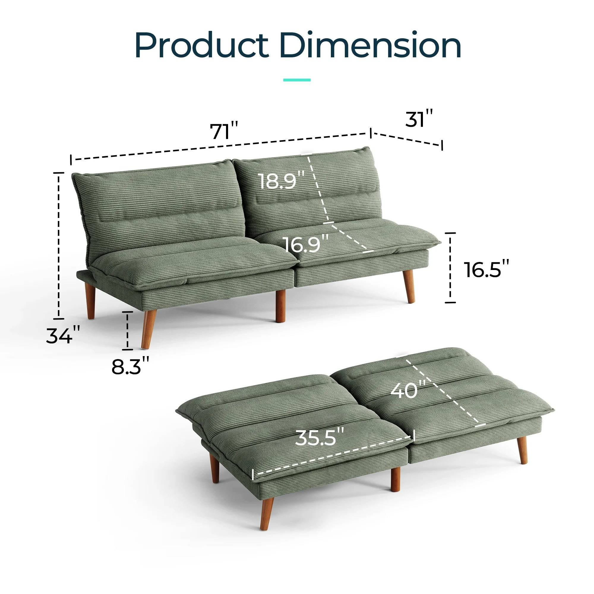 Convertible Futon Sofa Bed