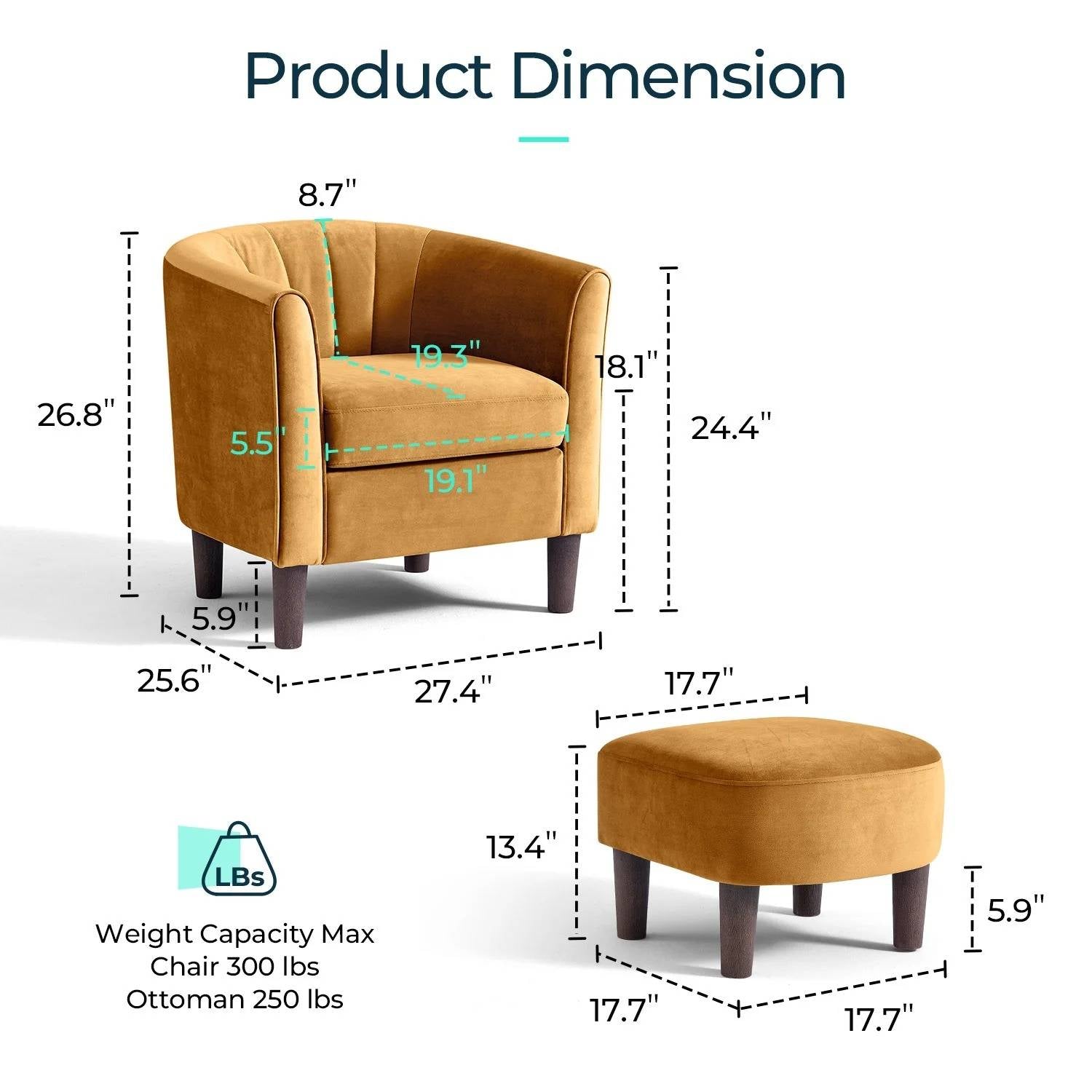 Accent Chair with Ottoman