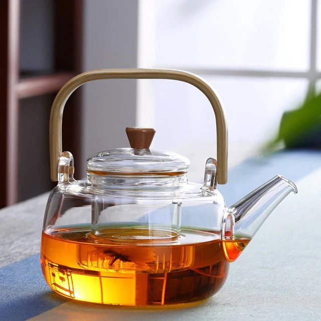 Glass Teapot Heat-Resistant Borosilicate Glass Teapot Boiling Teapot