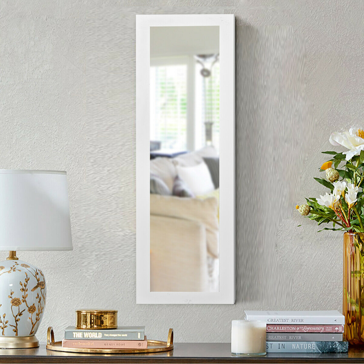 Modern Over The Door Light Up Jewelry Storage Mirror Armoire