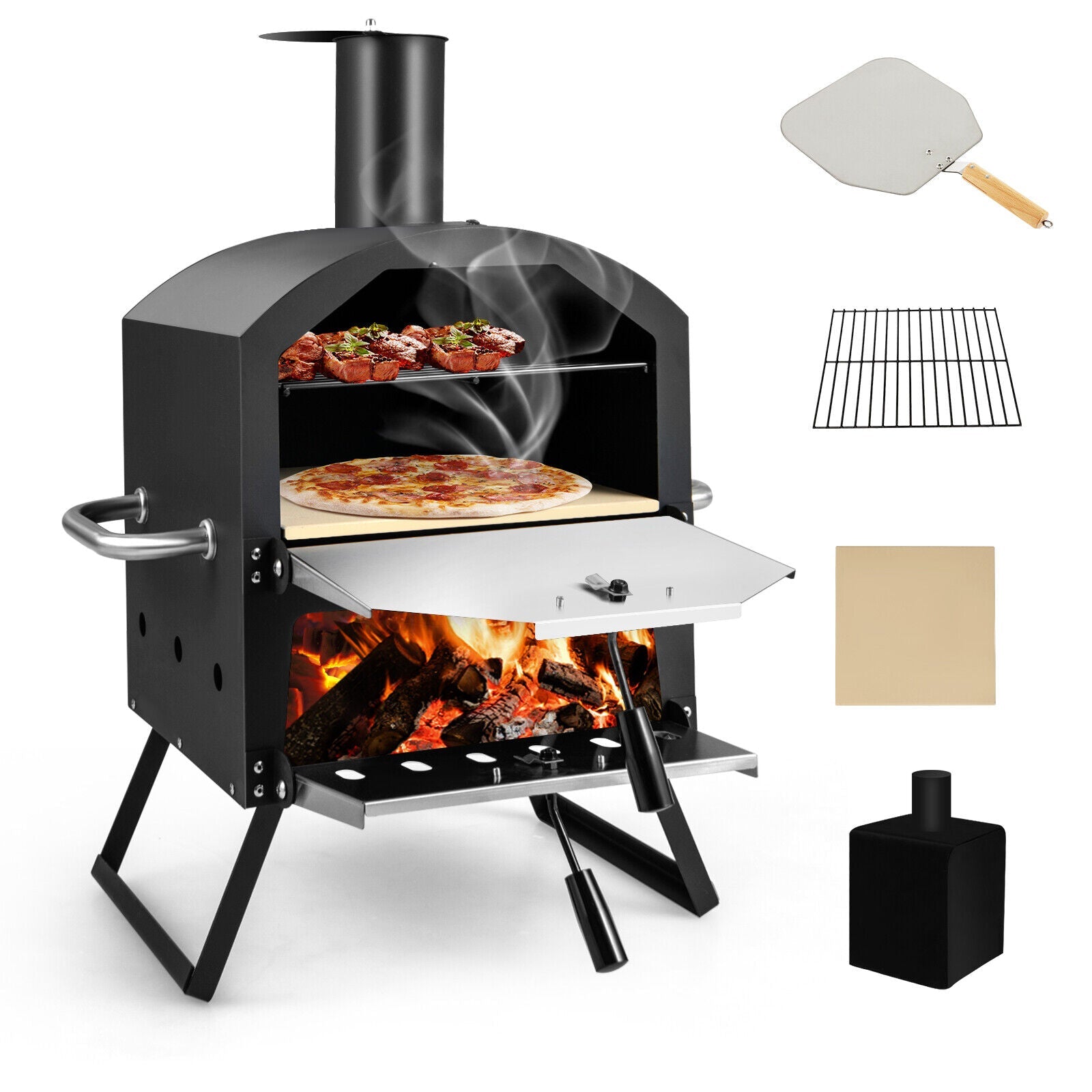Large Tabletop Outdoor Wood Fired Backyard DIY Pizza Oven