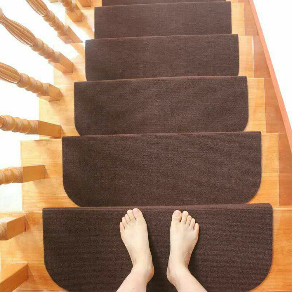 Modern Style Anti Slip Carpeted Indoor Home Stair Grip Treads 13 PCS