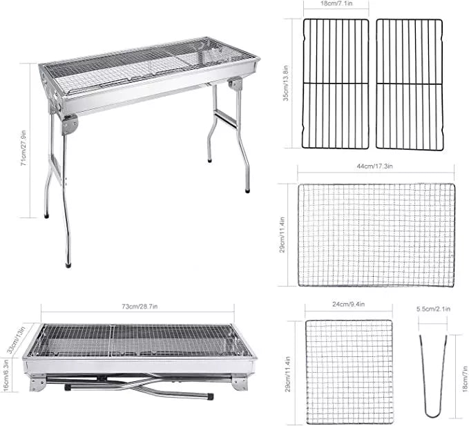 Portable Charcoal Grill With Folding Legs