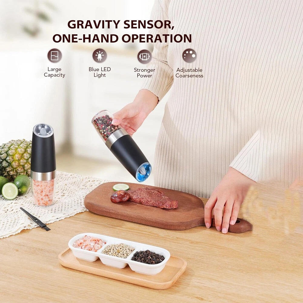 Electric Salt And Pepper Grinder 2 Pack