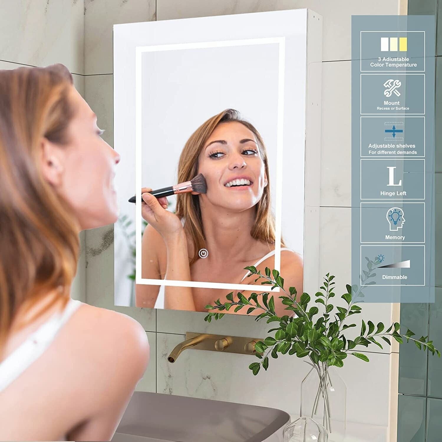 Mirrored Bathroom Cabinet With Light