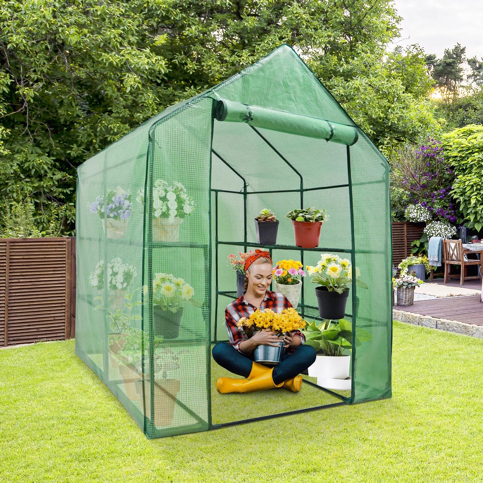 8 Shelves Walk-In Portable Greenhouse