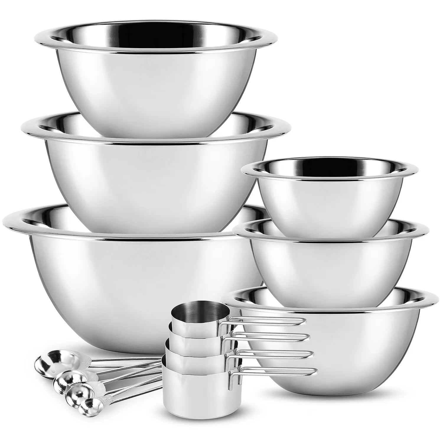 Mixing Bowls With Measuring Cups And Spoons