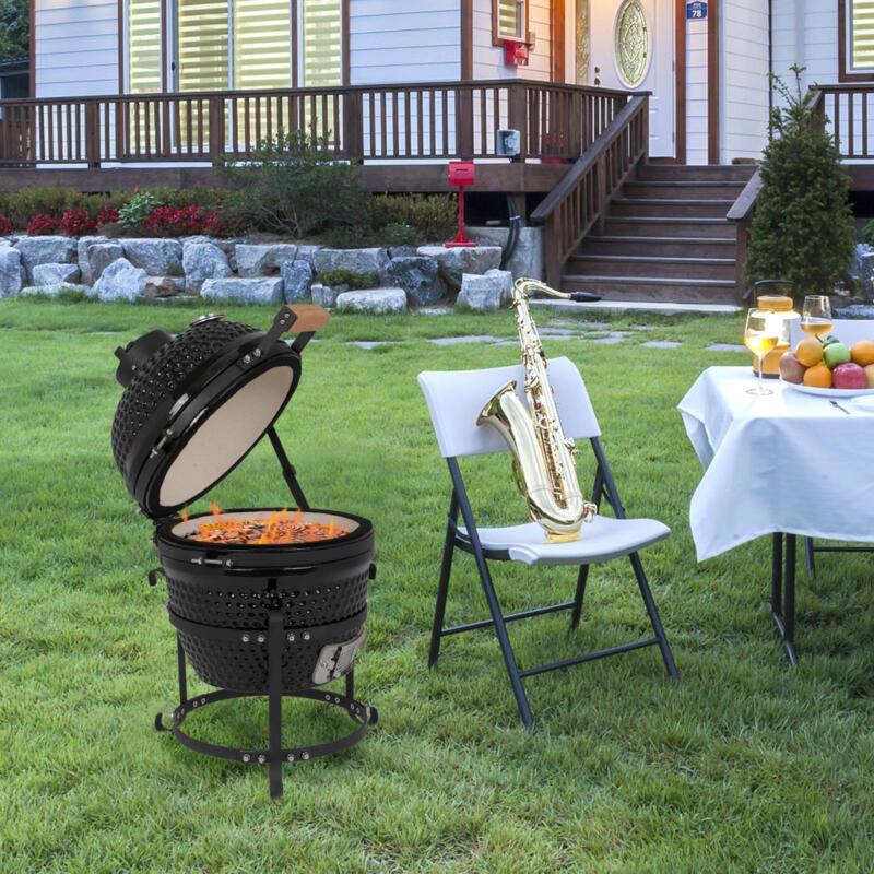 Outdoor BBQ Grill Charcoal Barbecue Pit Patio Backyard Camping Meat Cook Smoker Grill