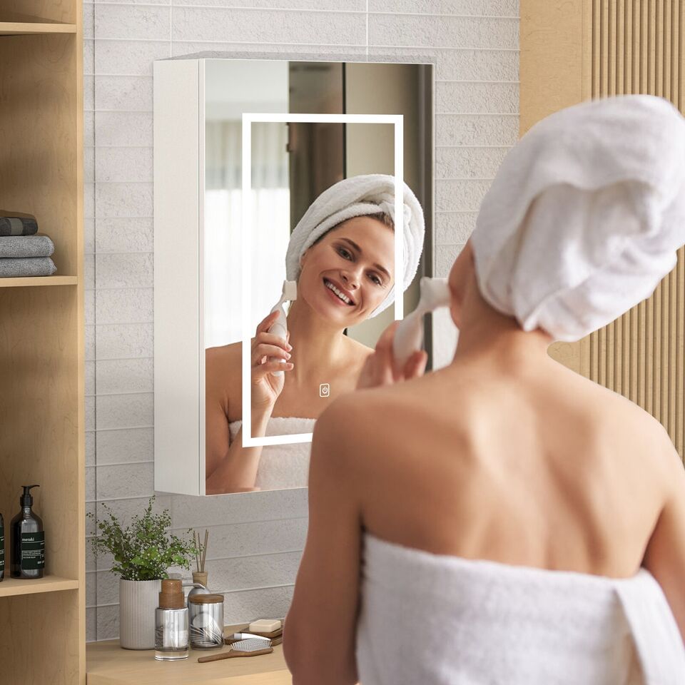 Mirrored Bathroom Cabinet With Light